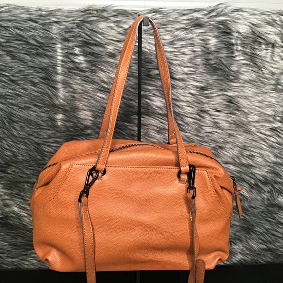 #042 NWT Foley + Corinna "Hygge Tower Satchel" Cognac Vegan Leather - Picture 10 of 11